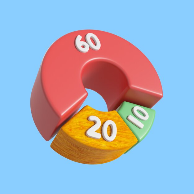 Icona tridimensionale di elementi infografici