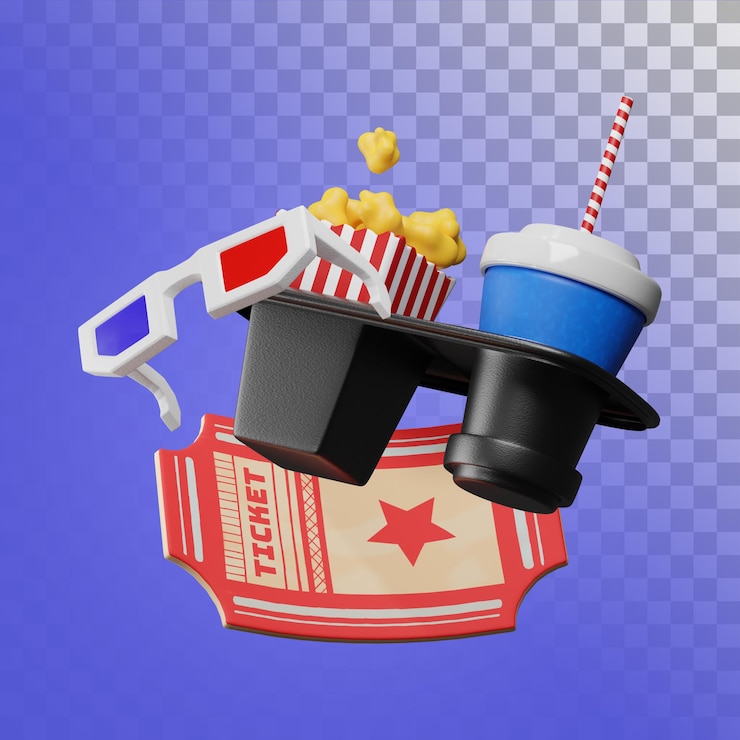 PSD gratuito icone della visione di film al cinema. illustrazione 3d