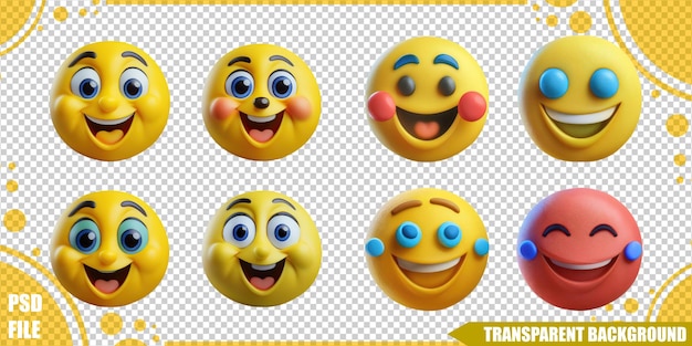 Icone emotive colorate per progetti creativi