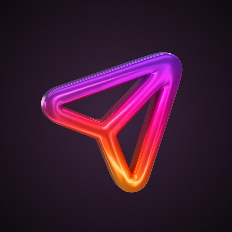 PSD gratuito iconica di invio di instagram renderizzata in 3d