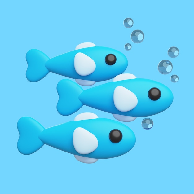 icono 3d con animales acuáticos