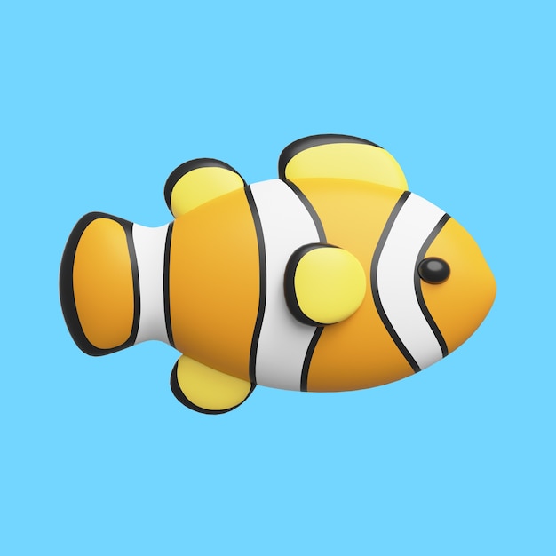 Icono 3d con animales acuáticos