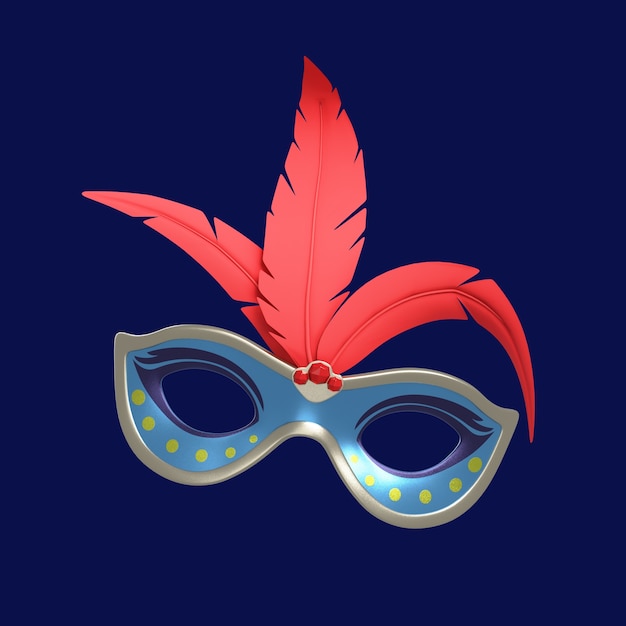 icono 3d para el carnaval brasileño con máscara