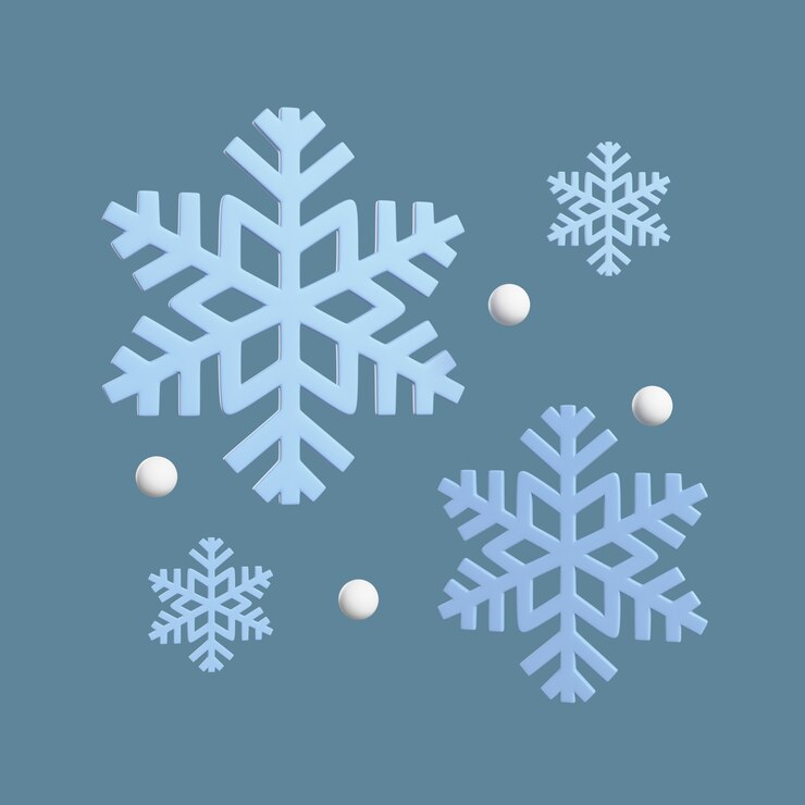 PSD gratuito icono 3d para las condiciones climáticas con copos de nieve