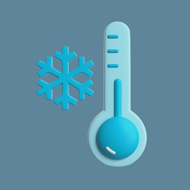 icono 3d para condiciones climáticas con temperatura de congelación