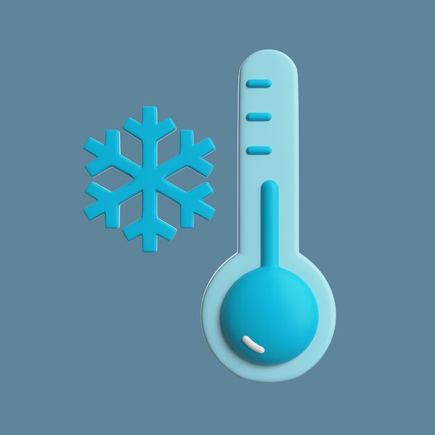 icono 3d para condiciones climáticas con temperatura de congelación