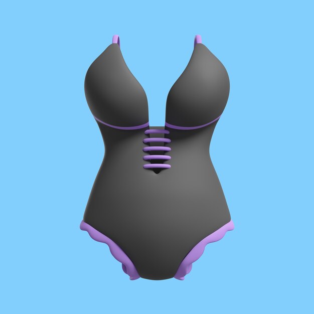 icono 3d para educación sexual con lencería femenina