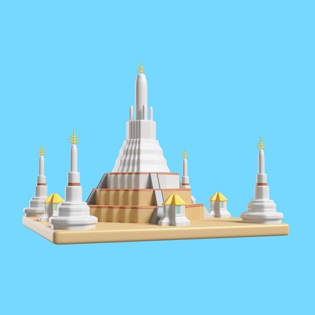 icono 3d para el famoso punto de referencia de la ciudad