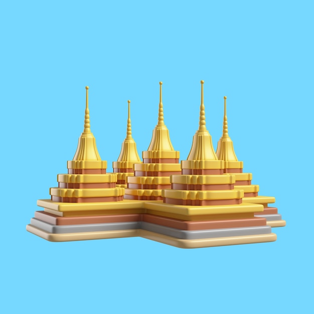 icono 3d para el famoso punto de referencia de la ciudad