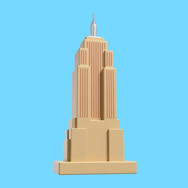 icono 3d para el famoso punto de referencia de la ciudad