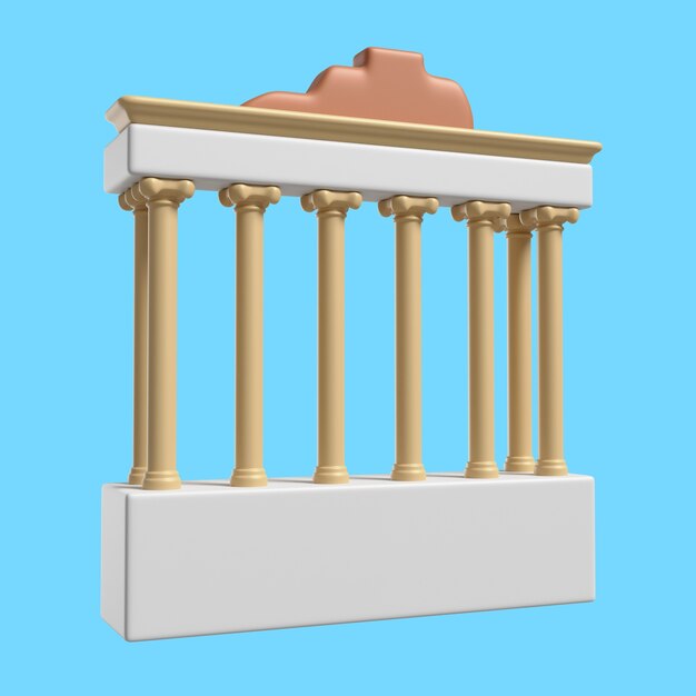 icono 3d para el famoso punto de referencia de la ciudad