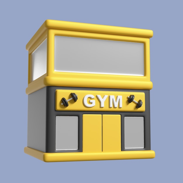 icono 3d para gimnasio y ejercicio