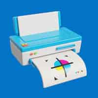 PSD gratuito icono 3d con impresora