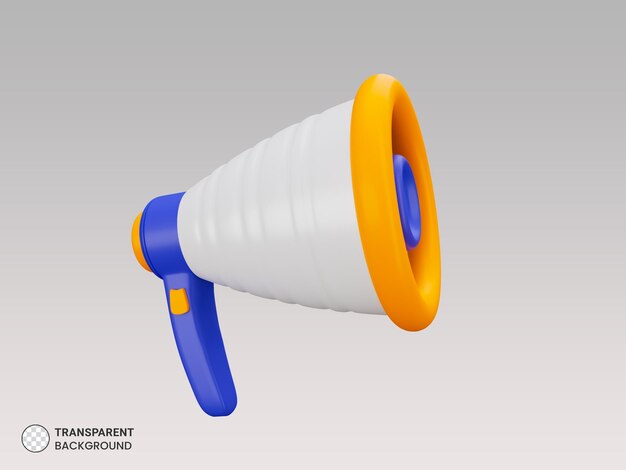 Icono 3d de megáfono portátil