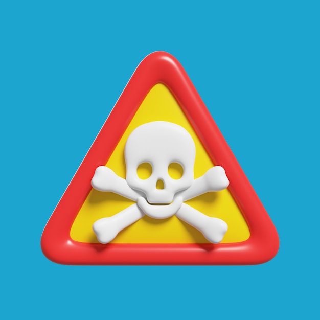 Icono de alerta y advertencia renderizado 3d