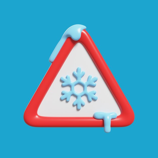 Icono de alerta y advertencia renderizado 3d