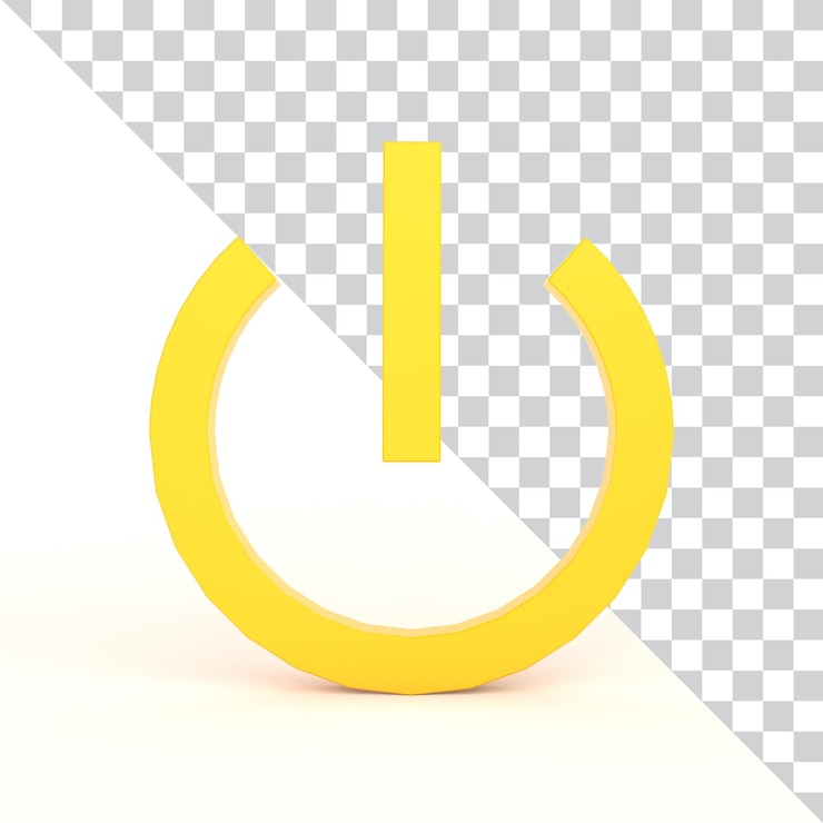 PSD gratuito icono de apagado en la parte frontal