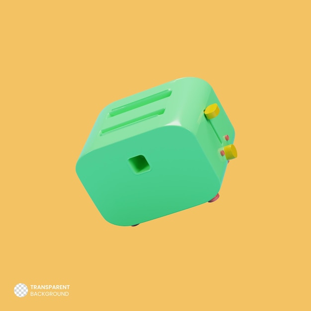Icono de aparato de cocina tostador eléctrico aislado 3d render ilustración