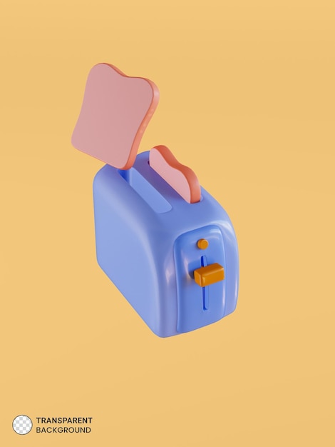 PSD gratuito icono de aparato de cocina tostador eléctrico aislado 3d render ilustración
