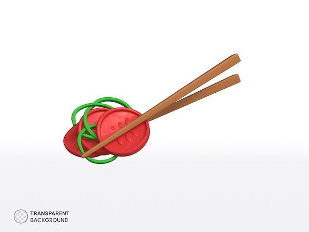 Icono de artículo de comida asiática ilustración de procesamiento 3d aislado