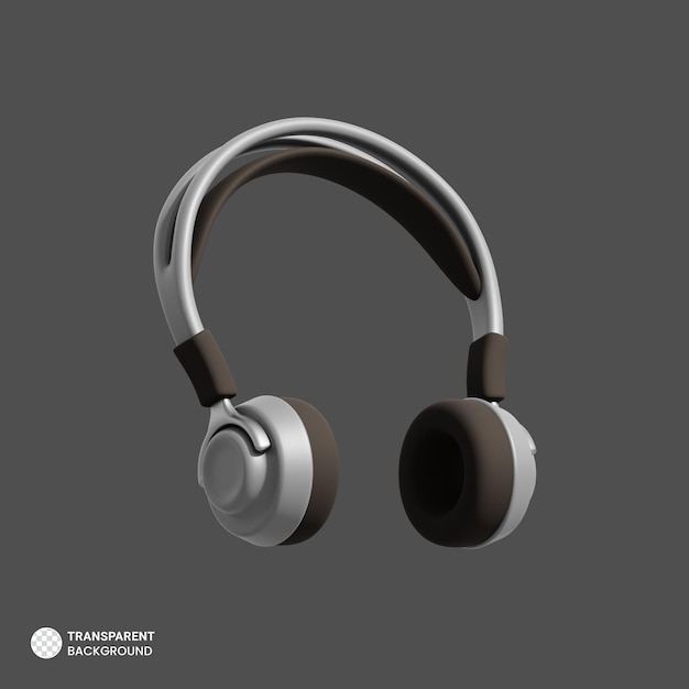 Icono de auriculares aislado 3d render ilustración