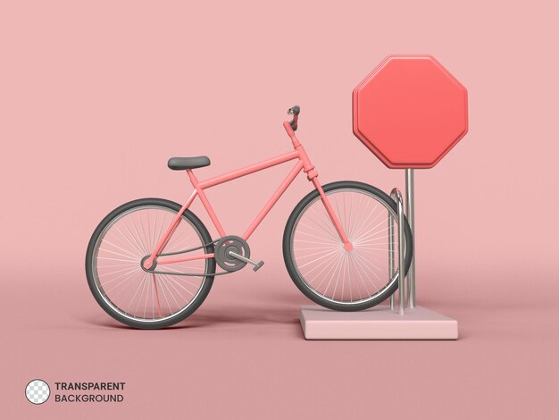 icono de bicicleta aislado 3d render ilustración
