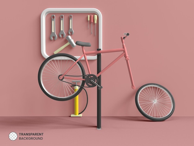 PSD gratuito icono de bicicleta aislado 3d render ilustración