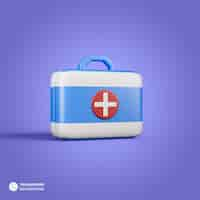 PSD gratuito icono de bolsa de doctor ilustración de procesamiento 3d aislado