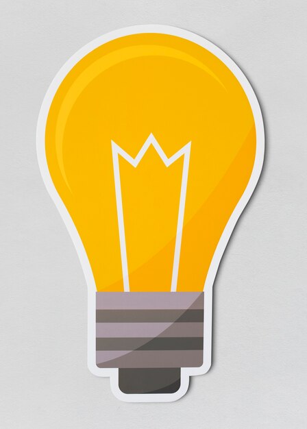 Icono de bombilla creativa