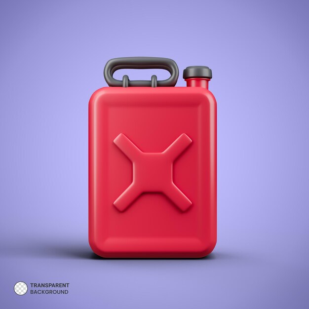 Icono de bote de combustible de plástico Ilustración de procesamiento 3d aislado