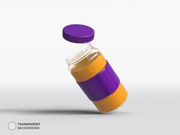 Icono de botella de jugo aislado 3d render ilustración