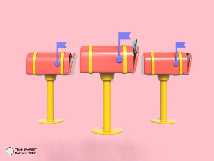 PSD gratuito icono de buzón aislado 3d render ilustración