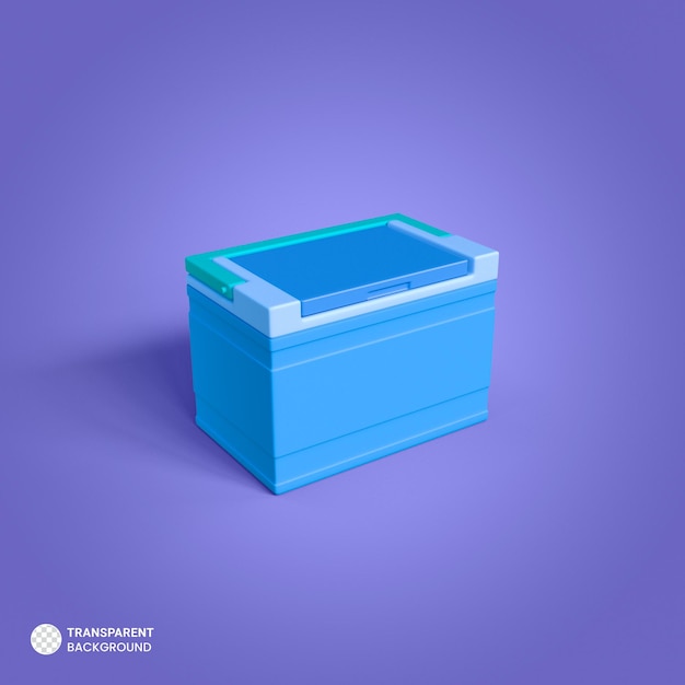 PSD gratuito icono de caja de hielo de plástico ilustración de procesamiento 3d aislado