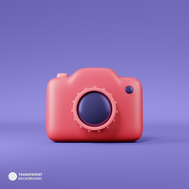 Icono de cámara digital aislado 3d render ilustración