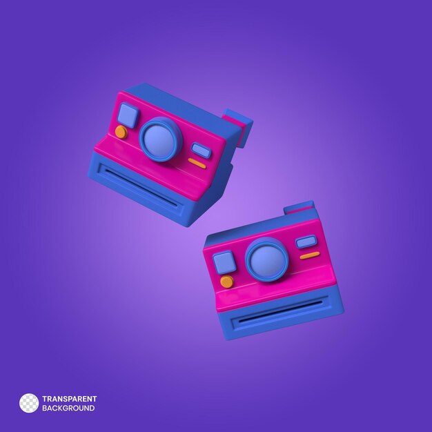 Icono de cámara retro aislado 3d render ilustración