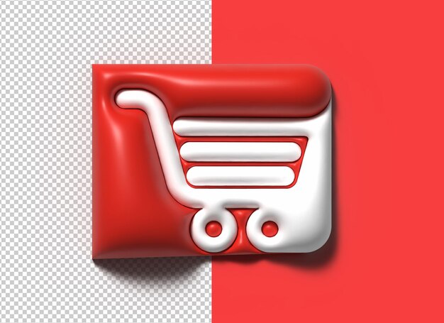 Icono de carrito de compras Ilustración 3D Diseño Png