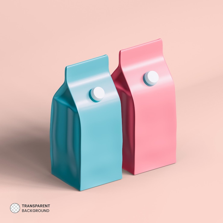 PSD gratuito icono de cartón de leche aislado 3d render ilustración