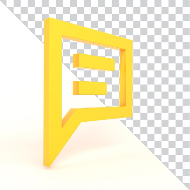 Icono de chat amarillo 3D para comunicación y redes sociales