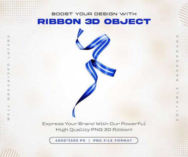 El icono de la cinta azul es una ilustración de renderización 3D aislada
