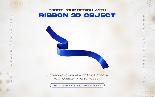 El icono de la cinta azul es una ilustración de renderización 3D aislada