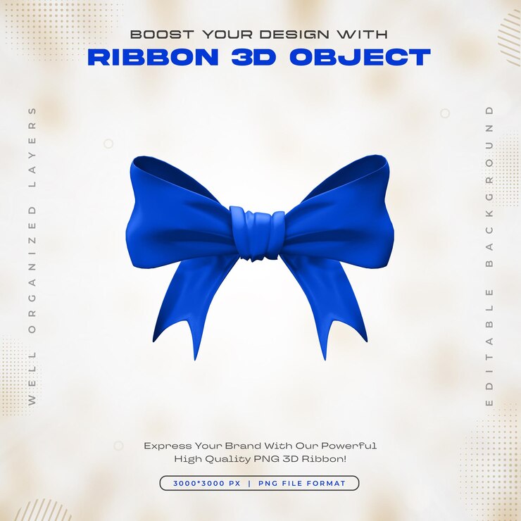 PSD gratuito el icono de la cinta azul es una ilustración de renderización 3d aislada