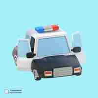 PSD gratuito icono de coche de policía aislado 3d render ilustración