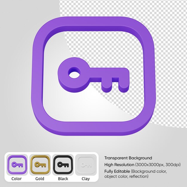icono de contraseña 3d