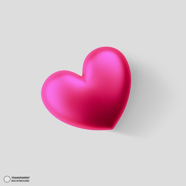 Icono de corazón púrpura brillante Ilustración de renderizado 3d