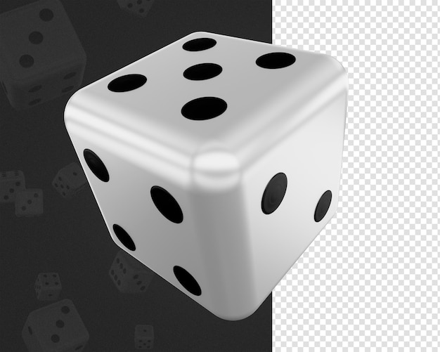 El icono de los dados 3d del casino psd