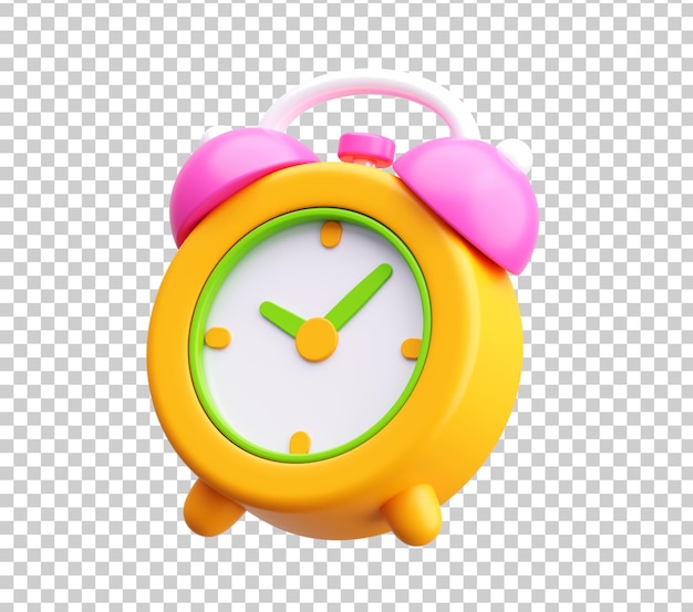 Icono de despertador 3D para niños y aprendizaje de la hora