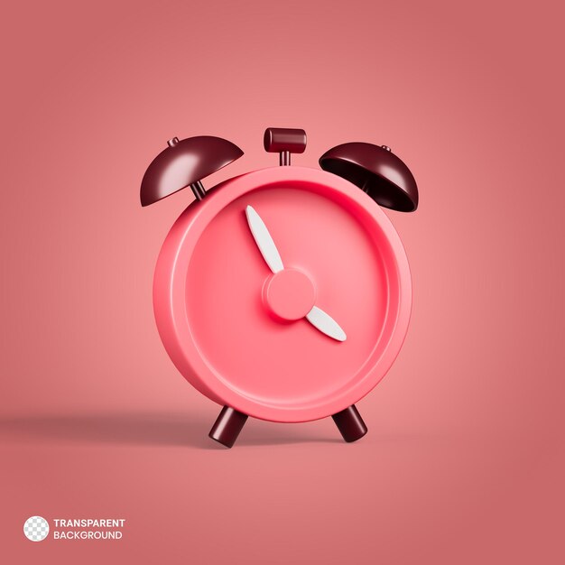 Icono de despertador aislado 3d renderizar ilustración