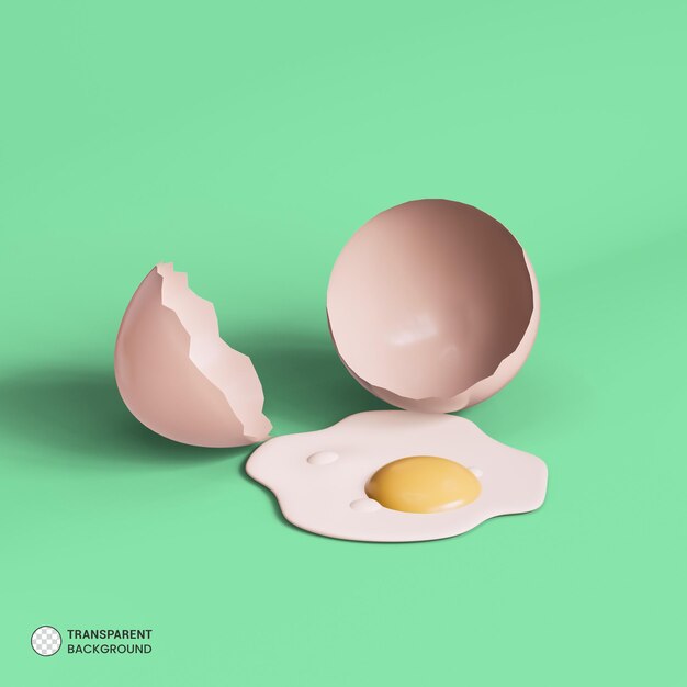 Icono de embalaje de huevos aislado 3d render ilustración