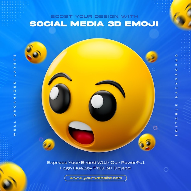 El icono de emoji sonriente aislado ilustración de renderización en 3d