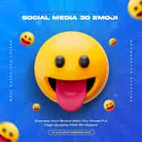 PSD gratuito el icono de emoji sonriente aislado ilustración de renderización en 3d